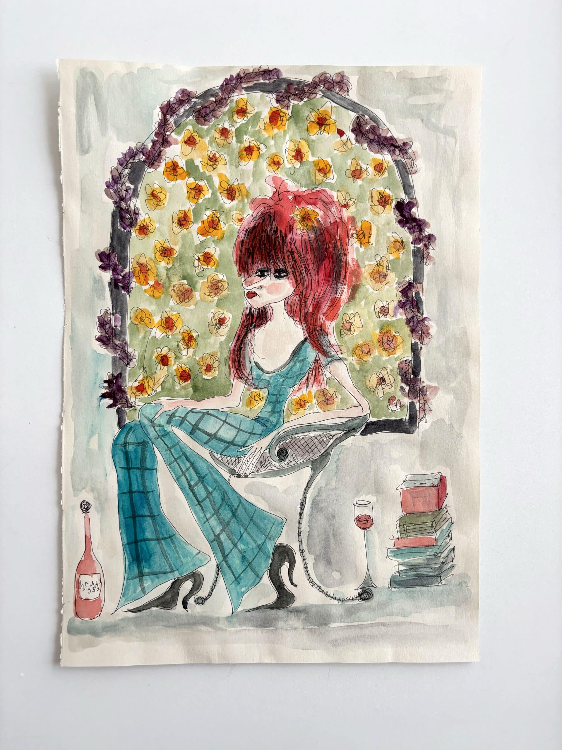 Poppy – Original Watercolor & Ink Illustration